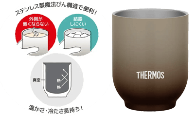 食洗対応湯呑み型真空断熱カップ